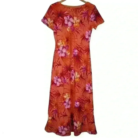 Ronni Nicole Floral Hawaiian Orange Dress Sz 8 - Picture 1 of 11